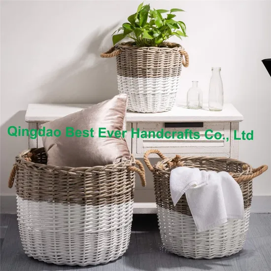 Hanging Storage Basket Natural Wicker Basket 