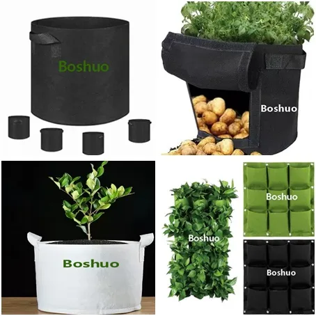 1 2 3 5 7 10 20 30 Gallon Geotextile Fabric Felt Garden Vertical Hanging Root Nursery Plant Seedling Potato Vegetable Grow Planter Bag 9 18 25 36 49 64 Pocket 