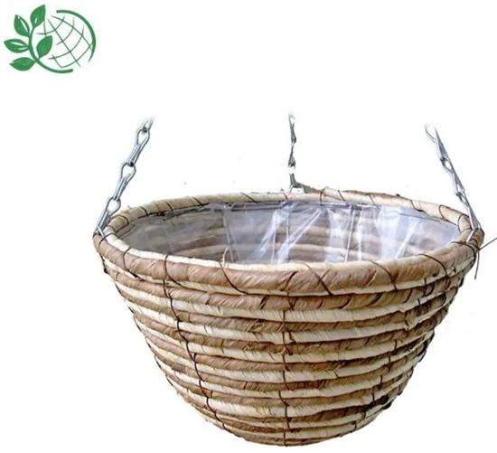 Natural Garden Woven Corn Rope Round Hanging Basket Wholesale 