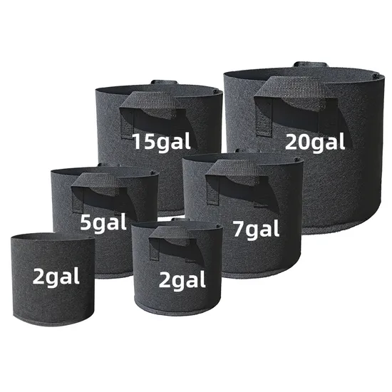 Wholesale 20 Gallon Black Felt Pots Garden Plant Fabric Grow Bags with Handle for Vegetables Tree Farms 