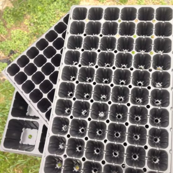 Seed Starter Tray Plastic Plant Black Rectangular Growing Trays 72 Cells Nursery Seedling Cuttings Seeding Tra