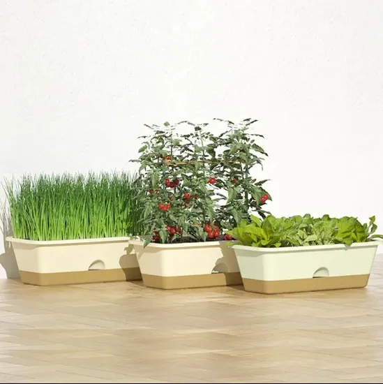 Naturix Rectangular Plastic Flower Pots Garden Pots Vegetable Pots Plastic Rectangle Pots 
