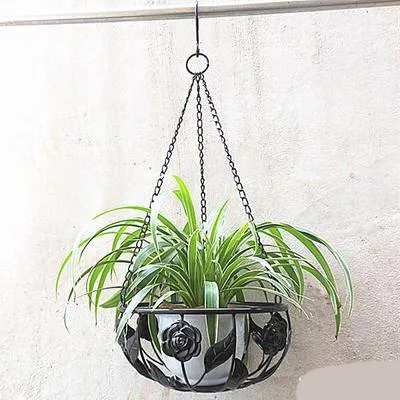 Garden Yard Steel Flower Hanging Basket (HPW052) 