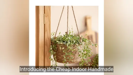 Environmentally Friendly Wall Mounted Woven Hanging Basket Storage 