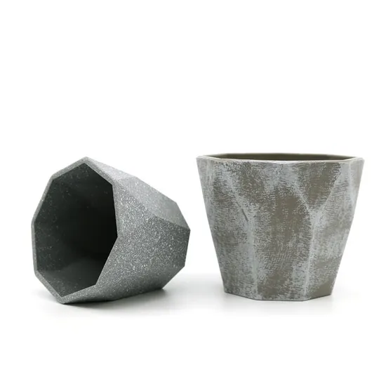 Imitation Cement Plastic Artificial Flower Pot Cheap Vase Succulent Plant Planter 