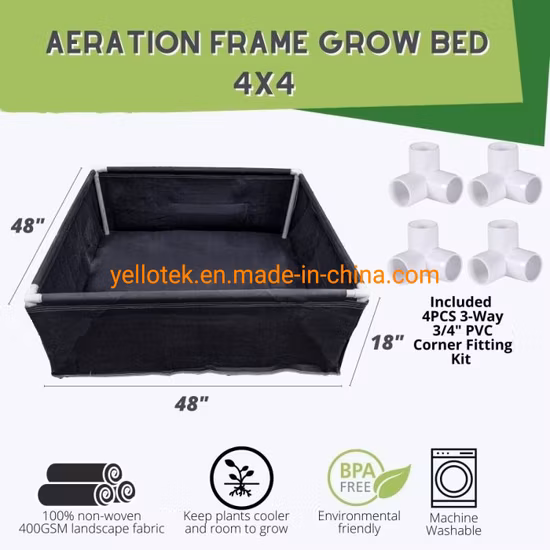 Black Color Aeration Fabric Pot Grow Bed/Raised Vegetable Flower Garden
