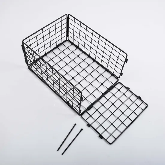 Wall Mounted Hanging Standing Metal Wire Basket for Home Storage 