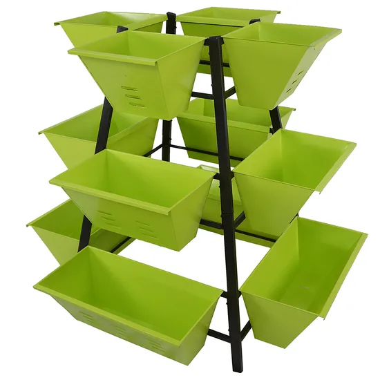 Metal Galvanized Rectangle Flower Plant Vegetable Garden Pot Seed Raised Flower Pots & Planters Bed Stand 